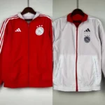 2023-2024 Ajax Reversible Windbreaker（Red-White）Soccer Jersey 1:1 Thai Quality