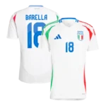 Italy Away Jersey BARELLA #18 CHIESA #14 DIMARCO #3 EURO 2024