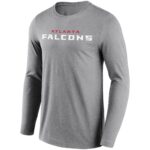 Atlanta Falcons Neutral Colour Wordmark Long Sleeve T-Shirt - Mens