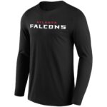 Atlanta Falcons Primary Colour Wordmark Long Sleeve T-Shirt - Mens