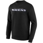 Baltimore Ravens Alternate Colour Wordmark Crew Sweatshirt - Mens - Big & Tall