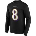 Baltimore Ravens Alternate Name & Number Crew Sweatshirt - Lamar Jackson - Mens - Big & Tall