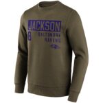 Baltimore Ravens Fashion Name & Number Crew Sweatshirt - Lamar Jackson - Mens