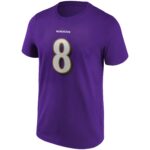 Baltimore Ravens Home Name & Number T-Shirt - Lamar Jackson - Mens