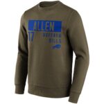 Buffalo Bills Fashion Name & Number Crew Sweatshirt - Josh Allen - Mens