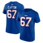 Buffalo Bills Name and Number T-Shirt - Travis Clayton 67 - Mens