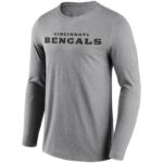 Cincinnati Bengals Neutral Colour Wordmark Long Sleeve T-Shirt - Mens
