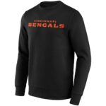 Cincinnati Bengals Primary Colour Wordmark Crew Sweatshirt - Mens - Big & Tall