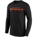 Cincinnati Bengals Primary Colour Wordmark Long Sleeve T-Shirt - Mens
