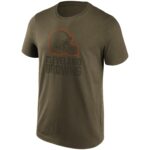 Cleveland Browns Khaki Colour Pop Graphic T-Shirt - Mens