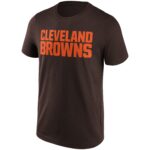 Cleveland Browns Primary Colour Wordmark T-Shirt - Mens