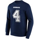 Dallas Cowboys Home Name & Number Crew Sweatshirt - Dak Prescott - Mens