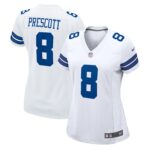 Dallas Cowboys Nike Road Game Jersey - White - Dak Prescott - Womens