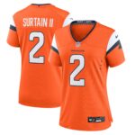 Denver Broncos Nike Home Game Jersey - Orange - Patrick Surtain II - Womens