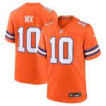 Denver Broncos Nike Mile High Collection 1977 Throwback Jersey - Orange - Bo Nix - Mens
