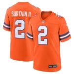 Denver Broncos Nike Mile High Collection 1977 Throwback Jersey - Orange - Patrick Surtain II - Mens