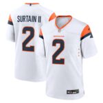 Denver Broncos Nike Road Game Jersey - White - Patrick Surtain II - Mens