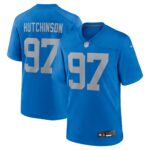 Detroit Lions Nike Alternate Game Jersey Throwback - Blue - Aidan Hutchinson - Mens