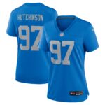 Detroit Lions Nike Alternate Game Jersey Throwback  - Blue - Aidan Hutchinson - Womens
