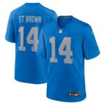 Detroit Lions Nike Alternate Game Jersey Throwback - Blue - Amon-Ra St. Brown - Mens