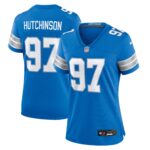 Detroit Lions Nike Home Game Jersey - Blue - Aidan Hutchinson - Womens