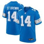 Detroit Lions Nike Home Game Jersey - Blue - Amon-Ra St. Brown - Mens