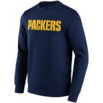 Green Bay Packers Alternate Colour Wordmark Crew Sweatshirt - Mens - Big & Tall