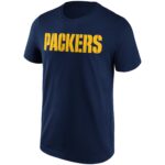 Green Bay Packers Alternate Colour Wordmark T-Shirt - Mens - Big & Tall
