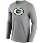 Green Bay Packers Neutral Colour Logo Long Sleeve T-Shirt - Mens