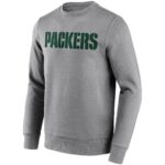 Green Bay Packers Neutral Colour Wordmark Crew Sweatshirt - Mens - Big & Tall