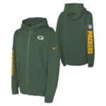 Green Bay Packers Nike Team Issue Full Zip Hoodie - Youth