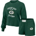 Green Bay Packers WEAR by Erin Andrews Waffle Lounge Set - Womens