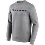 Houston Texans Neutral Colour Wordmark Crew Sweatshirt - Mens - Big & Tall