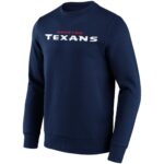 Houston Texans Primary Colour Wordmark Crew Sweatshirt - Mens