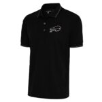 Men's Antigua Black Buffalo Bills Metallic Logo Affluent Polo