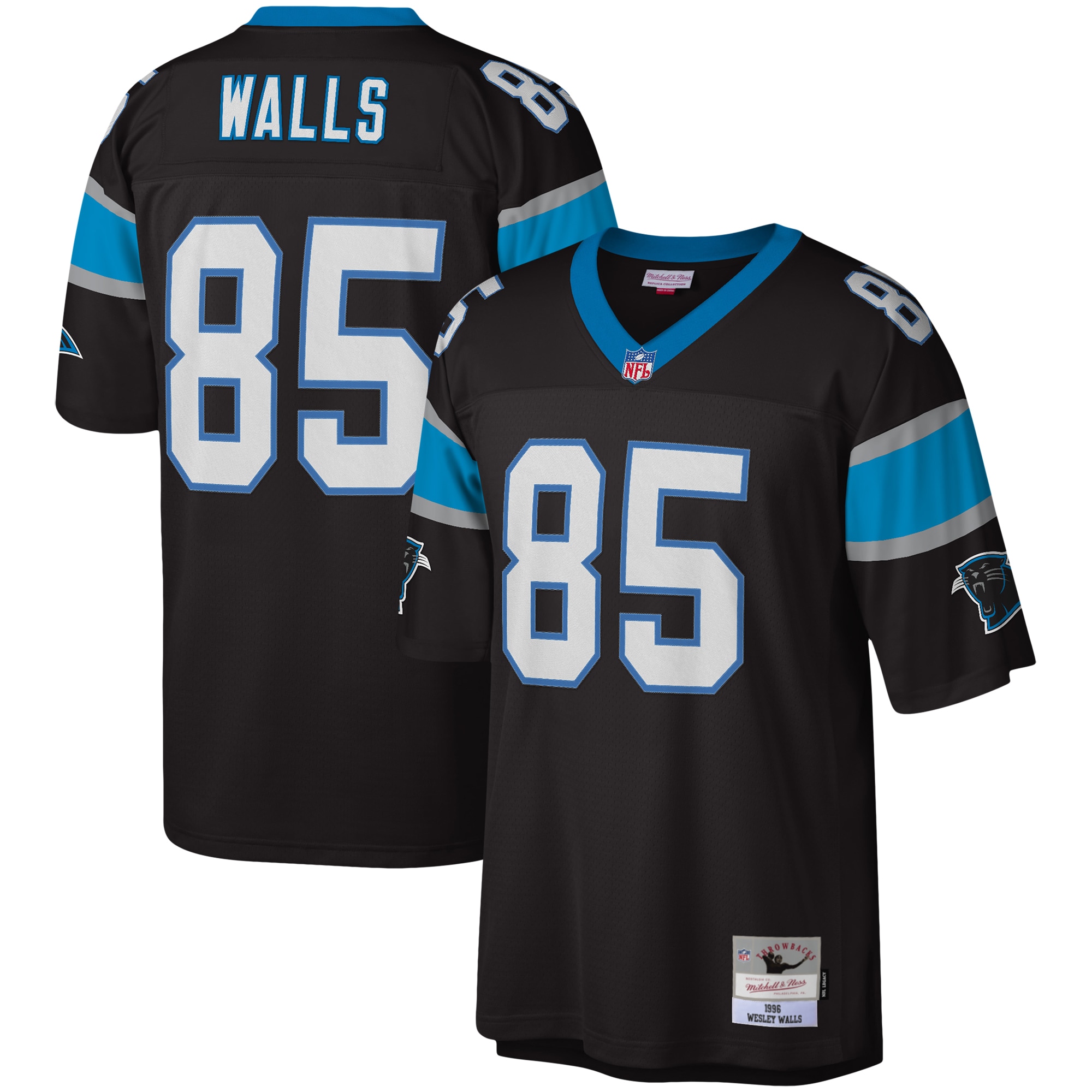 mens-mitchell-and-ness-wesley-walls-black-carolina-panthers-legacy-replica-jersey_pi4401000_altimages_ff_4401465-6d9fa3f979b513e0b5bcalt1_full.jpg Men's Mitchell & Ness Wesley Walls Black Carolina Panthers 1996 Legacy Replica Jersey - Image 1