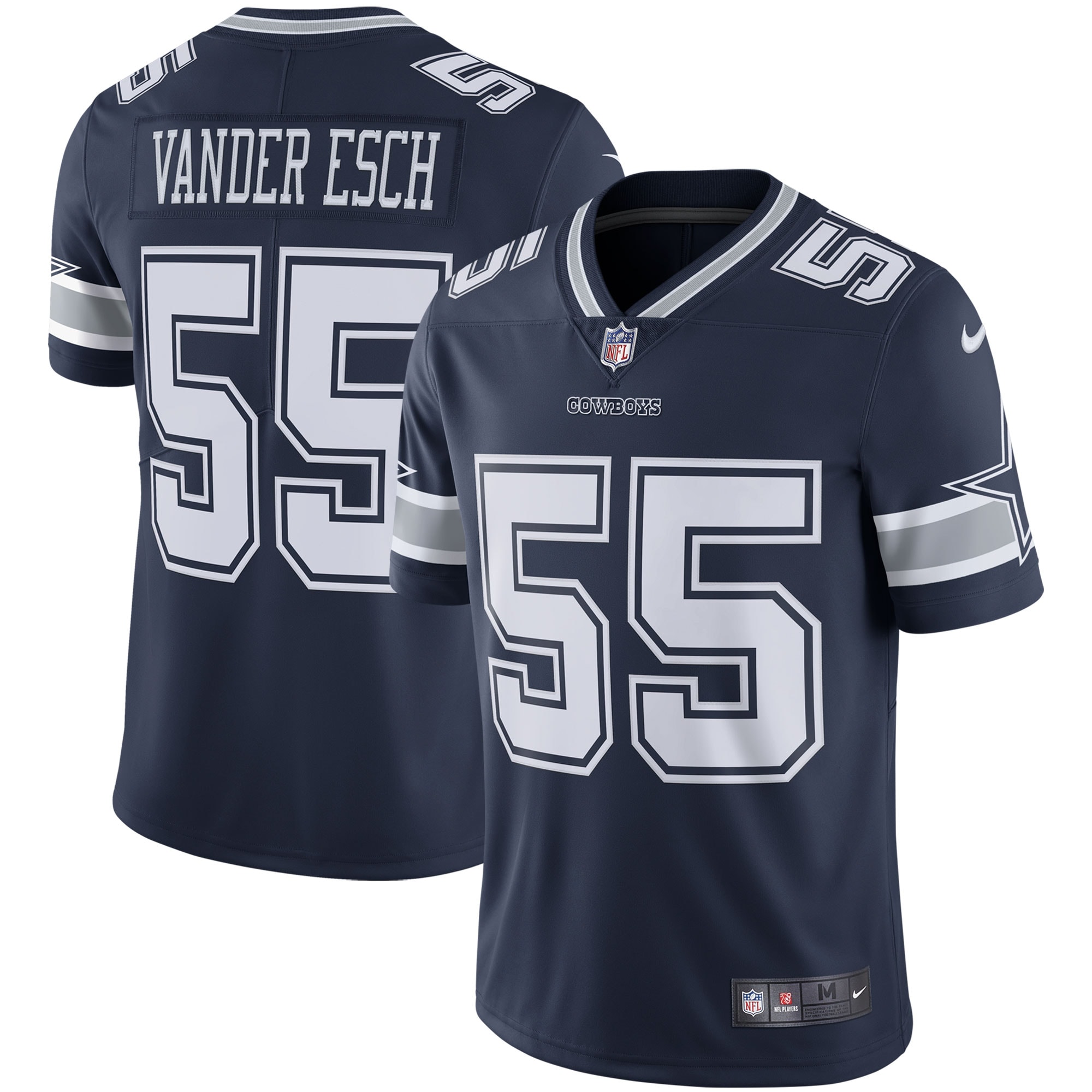 mens-nike-leighton-vander-esch-navy-dallas-cowboys-vapor-limited-player-jersey_pi3687000_altimages_ff_3687660-7f360d88cf8d54b842afalt1_full.jpg Men's Nike Leighton Vander Esch Navy Dallas Cowboys Vapor Limited Player Jersey - Image 1