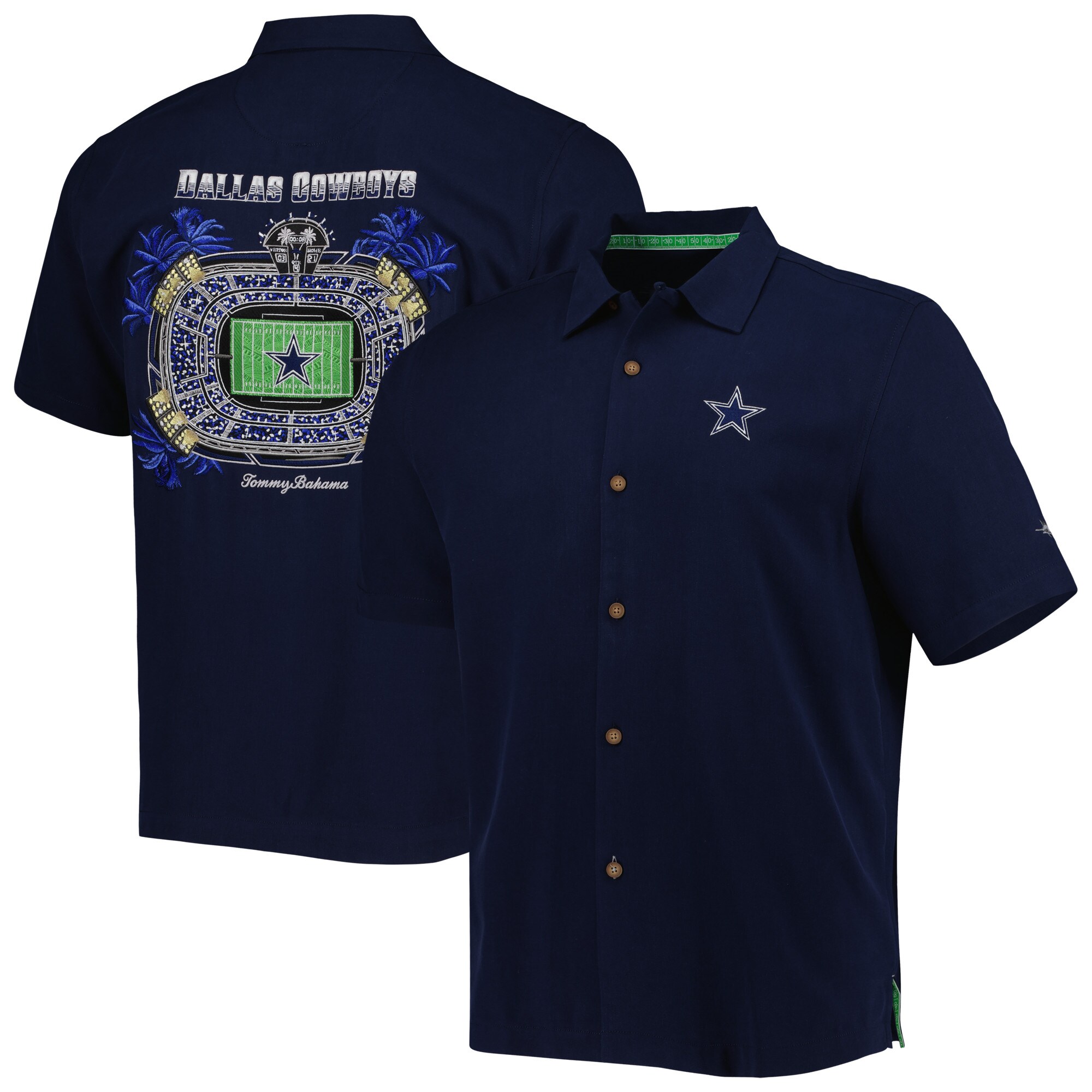 mens-tommy-bahama-navy-dallas-cowboys-top-of-your-game-camp-button-up-shirt_pi4967000_altimages_ff_4967218-448f365801c5550bc727alt1_full.jpg Men's Tommy Bahama Navy Dallas Cowboys Top of Your Game Camp Button-Up Shirt - Image 1