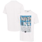 Unisex Junk Food White Carolina Panthers Disney Marvel Avengers Line-Up T-Shirt