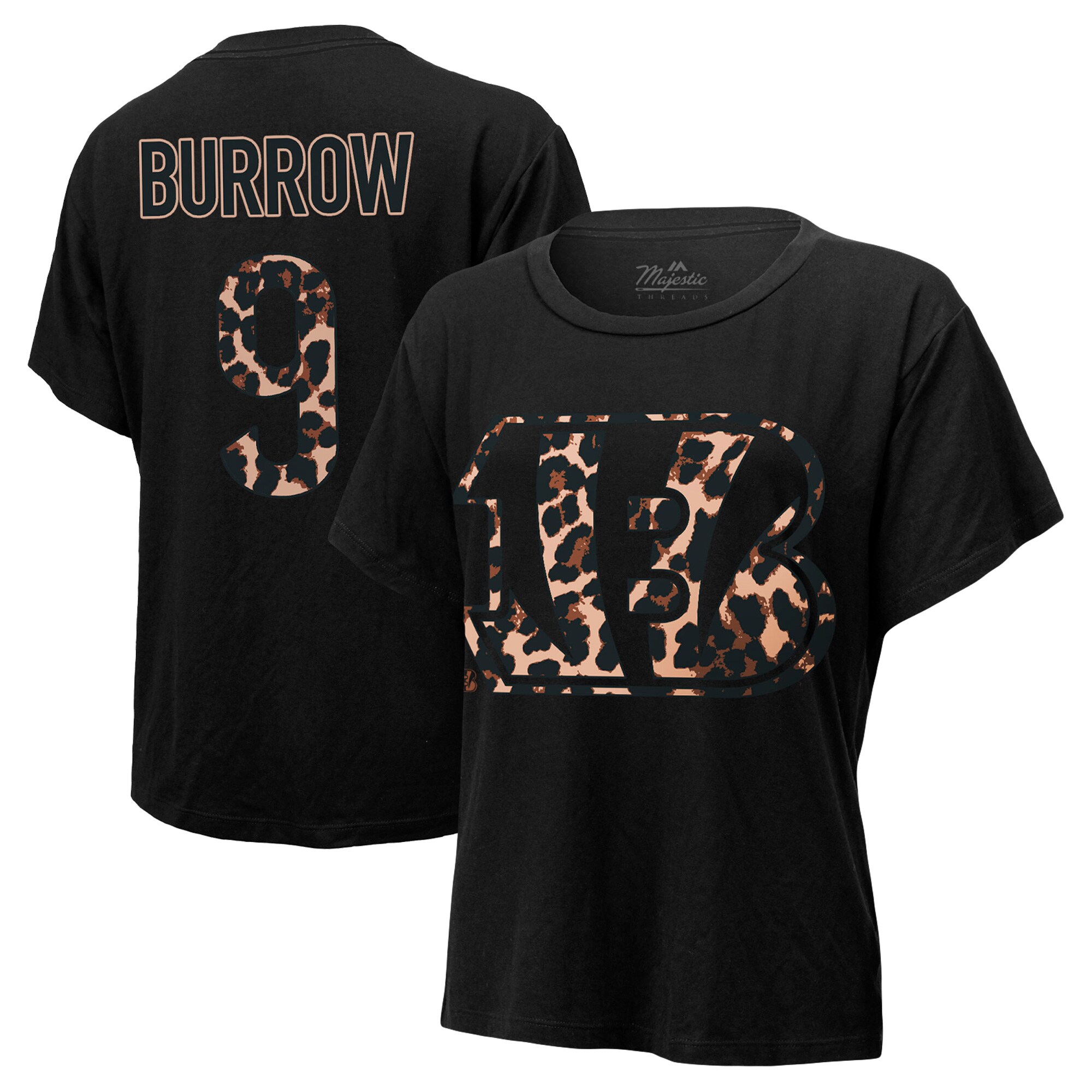 womens-majestic-threads-joe-burrow-black-cincinnati-bengals-leopard-player-name-and-number-t-shirt_pi4948000_altimages_ff_4948684-19020f79338dbb9c6895alt1_full.jpg Women's Majestic Threads Joe Burrow Black Cincinnati Bengals Leopard Player Name & Number T-Shirt - Image 1