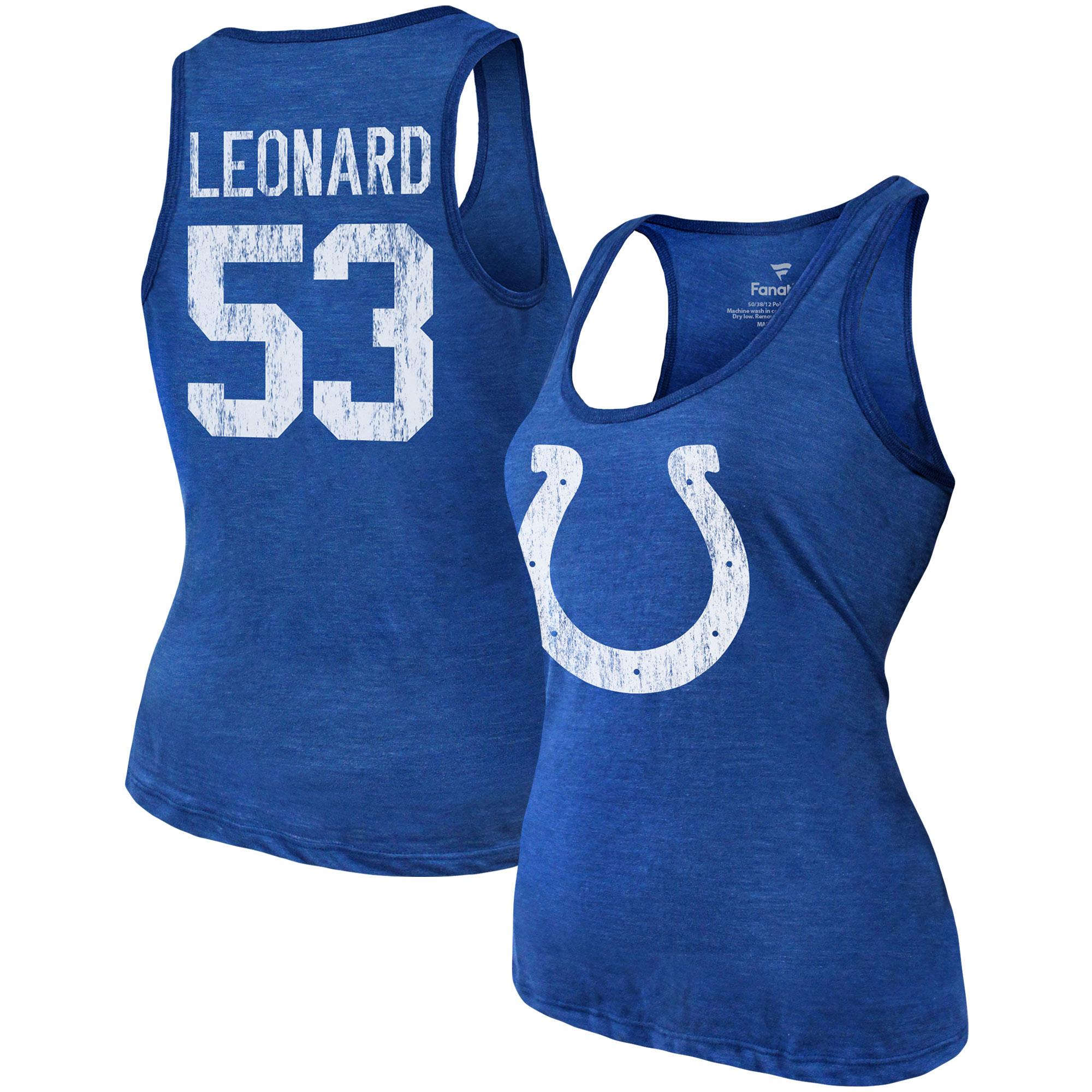 womens-shaquille-leonard-heathered-royal-indianapolis-colts-name-and-number-tri-blend-tank-top_pi3872000_altimages_ff_3872122-cdb732f48e15a551a65falt1_full.jpg Women's Heathered Royal Indianapolis Colts Name & Number Tri-Blend Tank Top - Image 1
